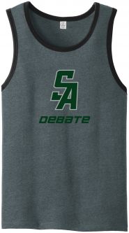 Alternative Adult Blended Jersey Tank, Heathered Deep Charcoal / Black